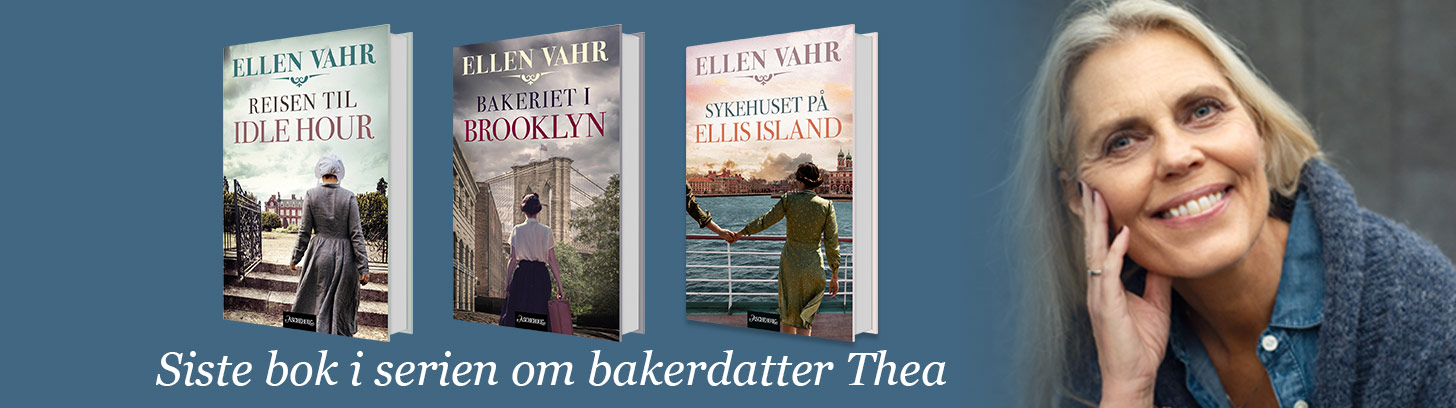 "Sykehuset på Ellis Island" er tredje og siste bok i Ellen Vahrs serie om bakerdatter Thea fra Kampen